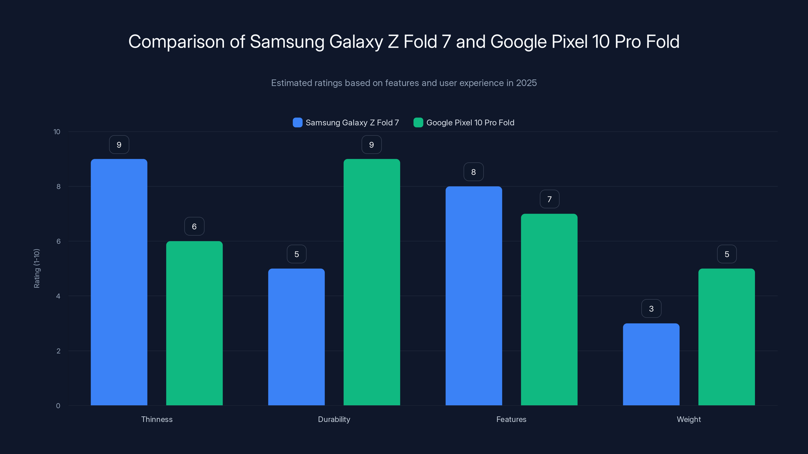 Comparison of Samsung Galaxy Z Fold 7 and Google Pixel 10 Pro Fold