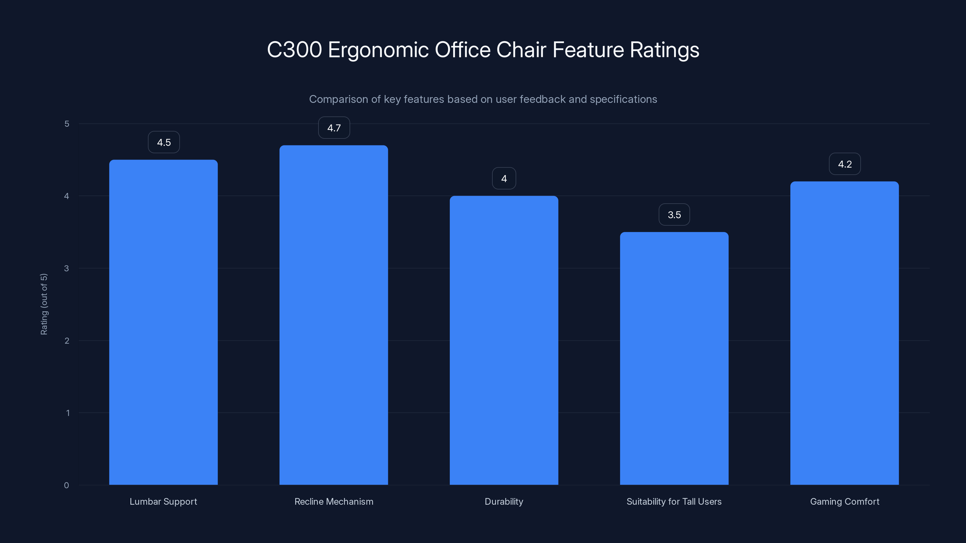 C300 Ergonomic Office Chair Feature Ratings