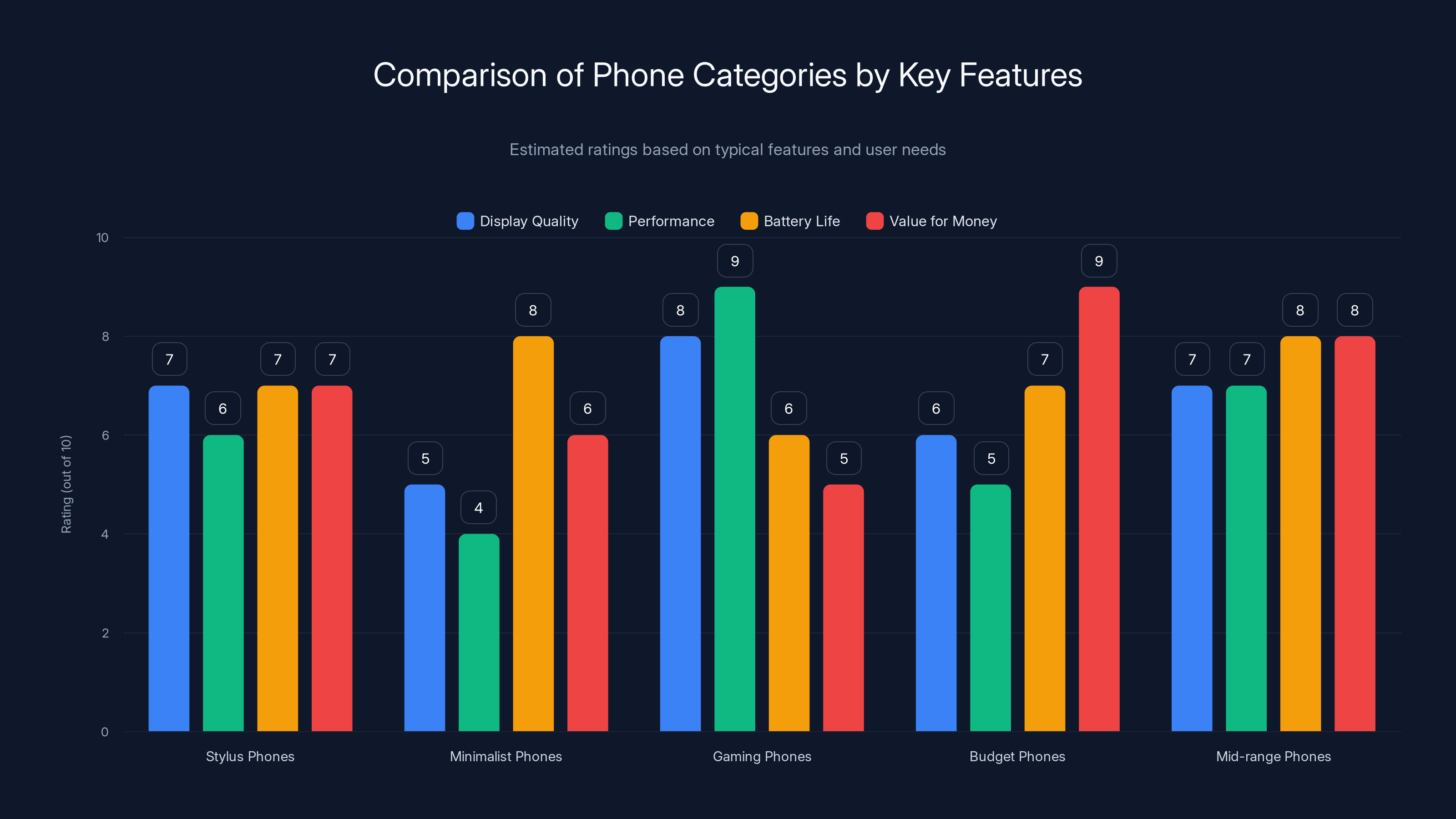 Comparison of Phone Categories by Key Features