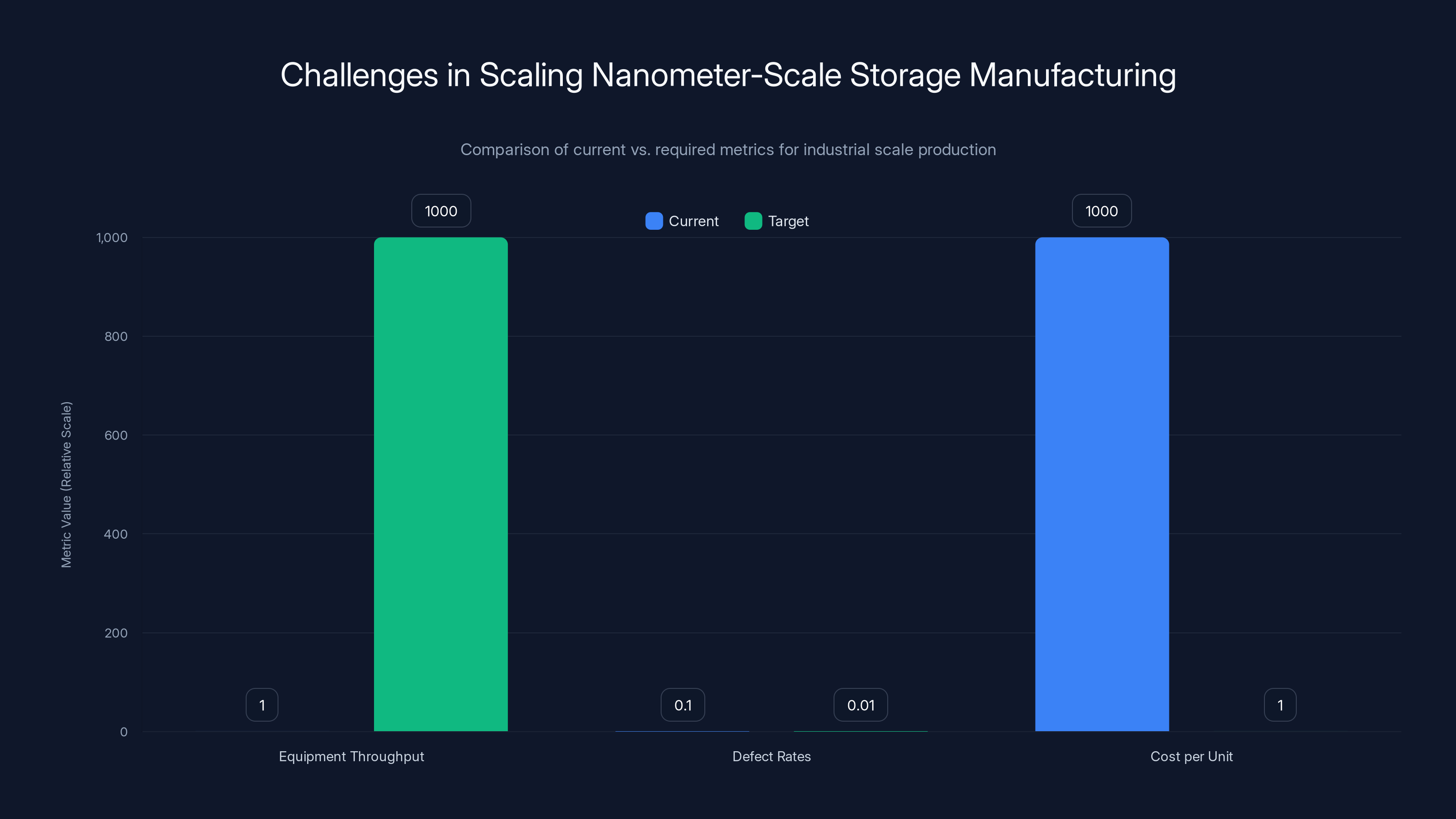 Challenges in Scaling Nanometer-Scale Storage Manufacturing