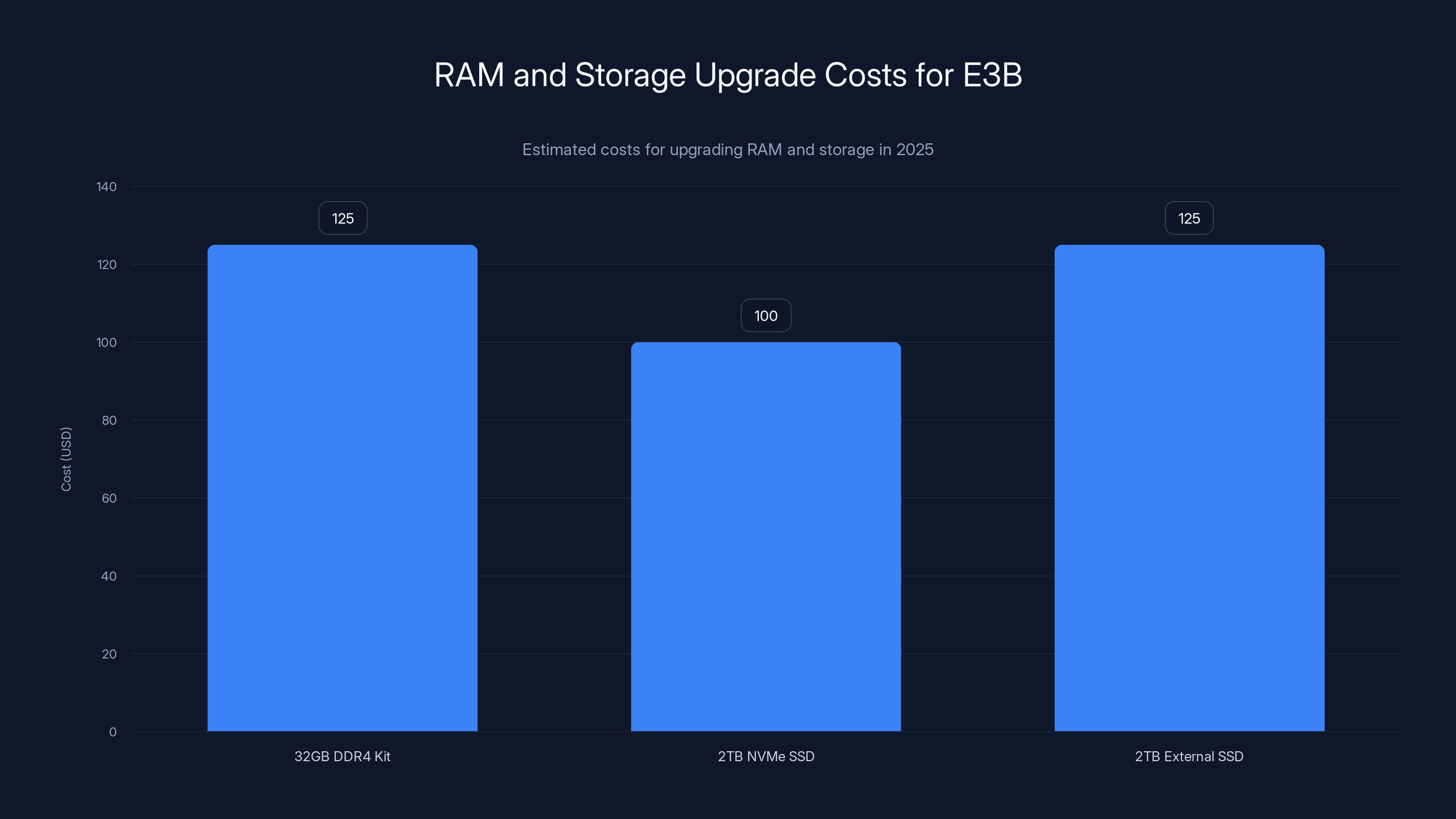 RAM and Storage Upgrade Costs for E3B