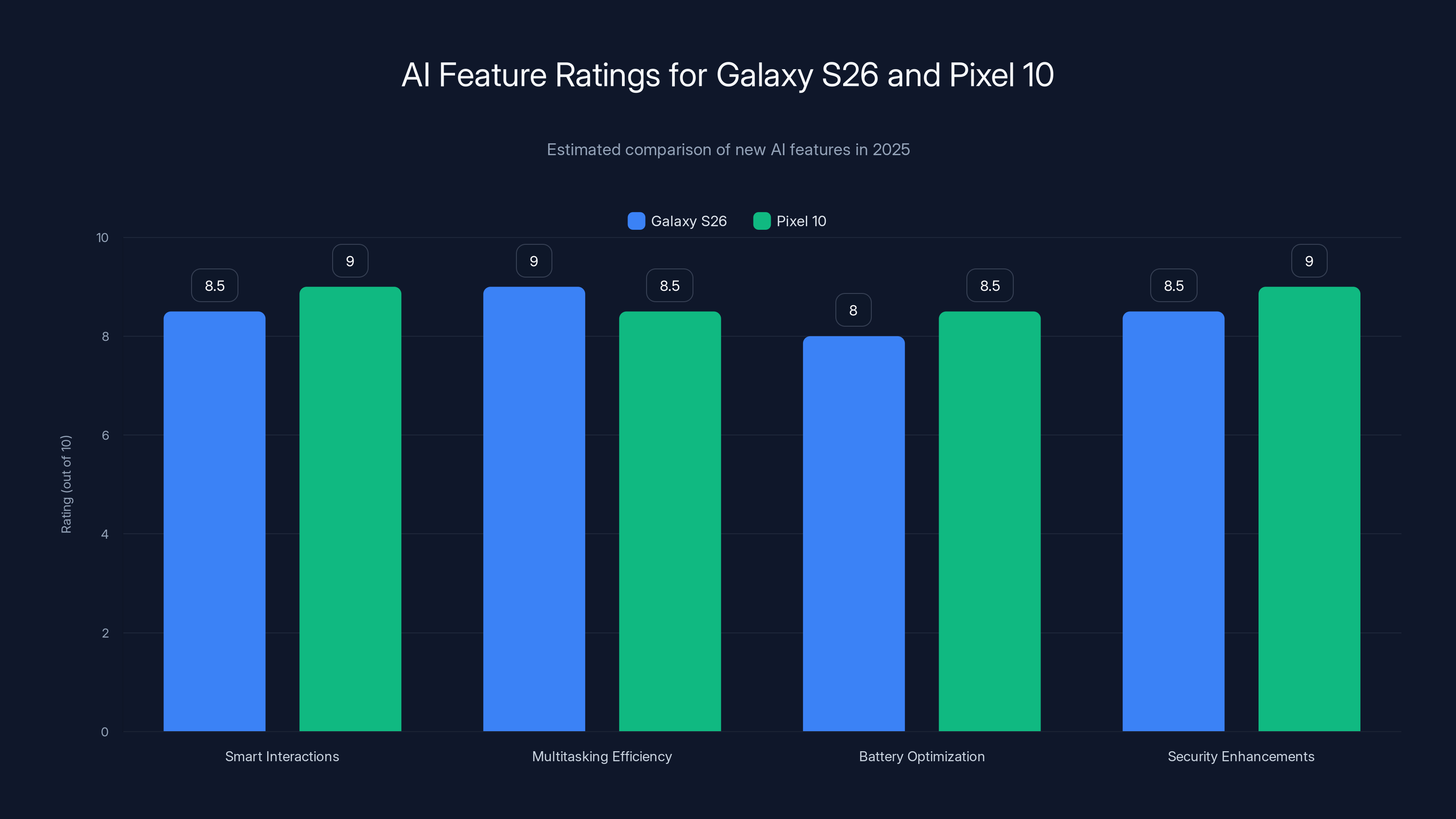 AI Feature Ratings for Galaxy S26 and Pixel 10