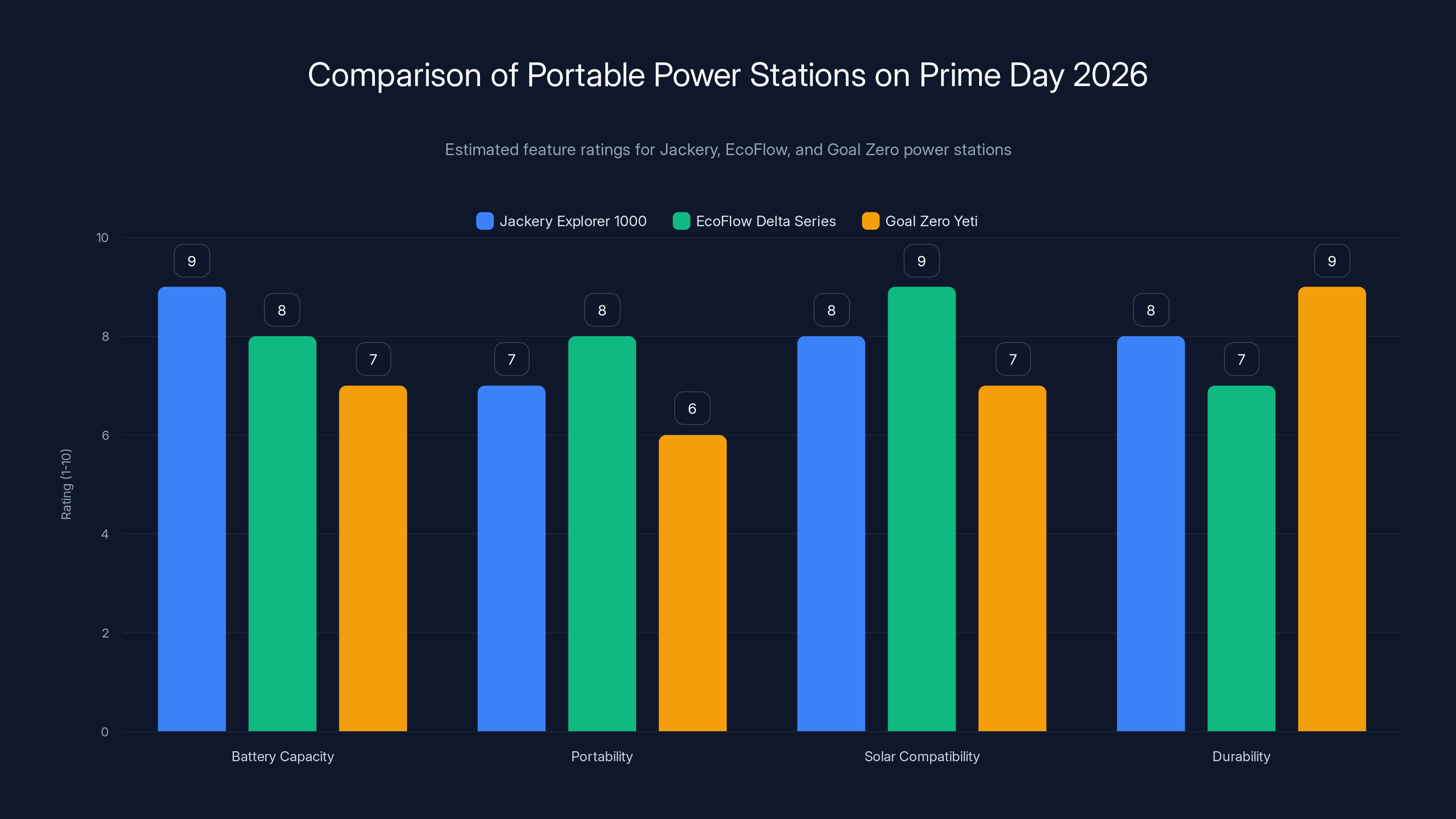 Comparison of Portable Power Stations on Prime Day 2026