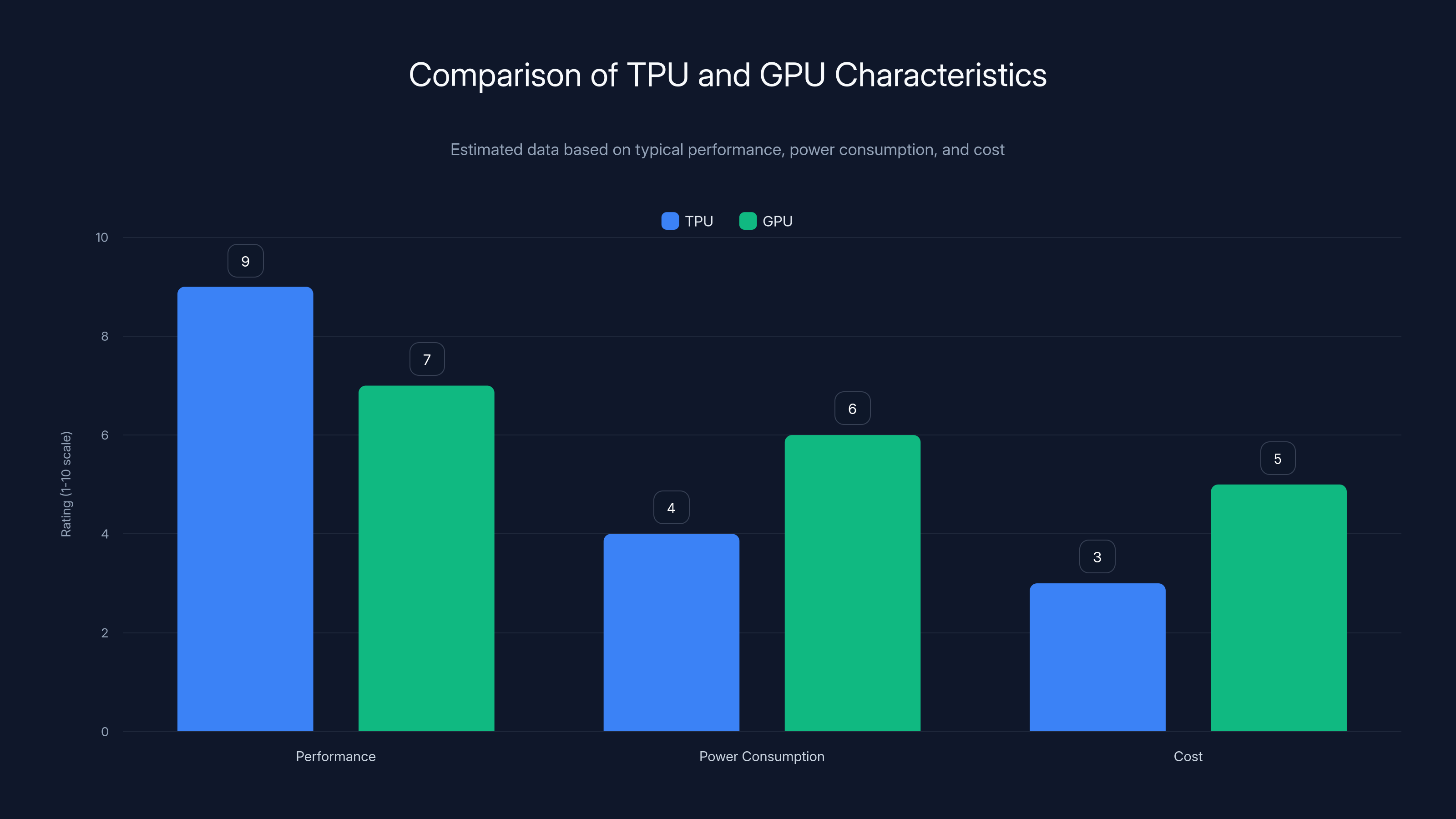 Comparison of TPU and GPU Characteristics